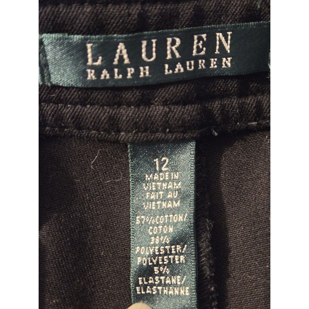 Lauren Ralph Lauren Women’s Black Pants Size 12 Stretch Cotton Straight Leg - Picture 8 of 9